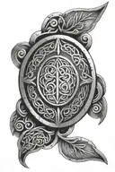 A Celtic shield with a hidden Celtic knot pattern representing protection and strength tattoo design idea