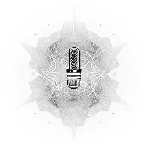 A tattoo of a microphone with soundwaves forming the shape of a star tattoo design idea