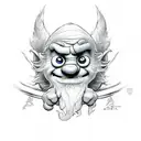 Smurf in bjj gi tattoo design idea