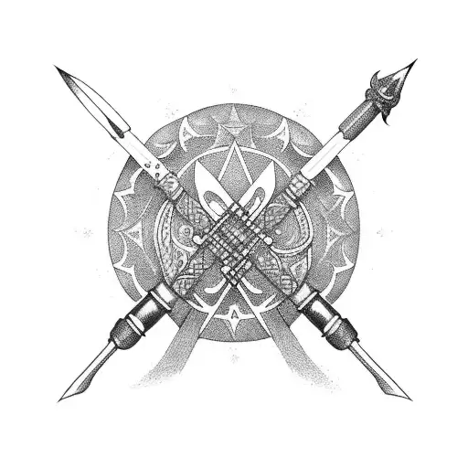 Cossack playing pandora tattoo design idea