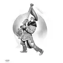 Cossack playing pandora tattoo design idea