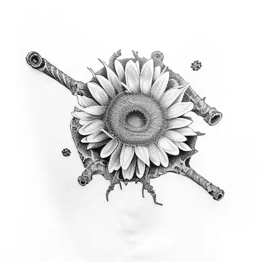 chamomile, bones, hanahaki, heart tattoo design idea