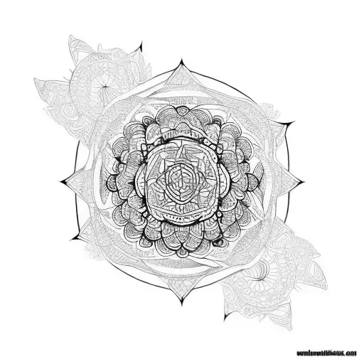 angular Japanese mandala  tattoo design idea