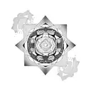 angular Japanese mandala  tattoo design idea