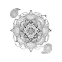 angular Japanese mandala  tattoo design idea