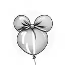 minnie bow with balloons with kids name tattoo design idea