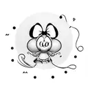 minnie bow with balloons with kids name tattoo design idea