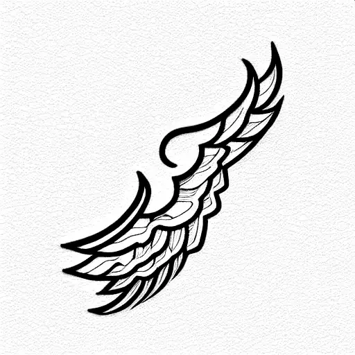 Wing Tattoo for Forearm with the name Amin tattoo design idea