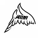 Wing Tattoo for Forearm with the name Amin tattoo design idea