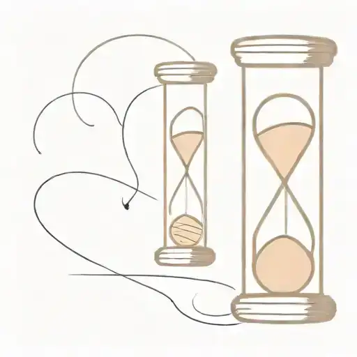 A minimalist tattoo of a sand clock tattoo design idea