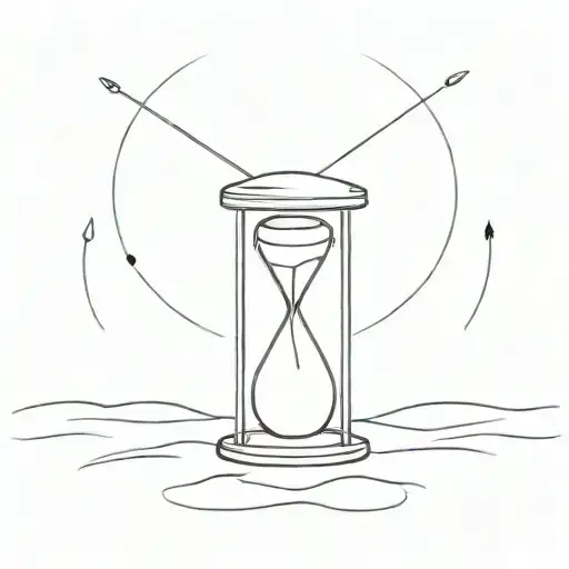 A minimalist tattoo of a sand clock tattoo design idea