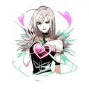 dagger going through heart  tattoo design idea