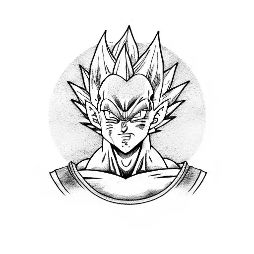 vegeta symbol combined with gurren lagann symbol tattoo design idea