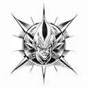 vegeta symbol combined with gurren lagann symbol tattoo design idea