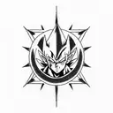 vegeta symbol combined with gurren lagann symbol tattoo design idea