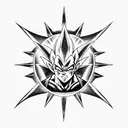 vegeta symbol combined with gurren lagann symbol tattoo design idea