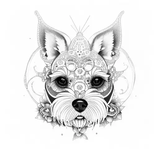 perro terrier australiano alebrije tattoo design idea