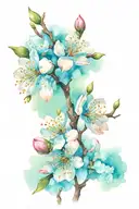 almond blossom tattoo design idea