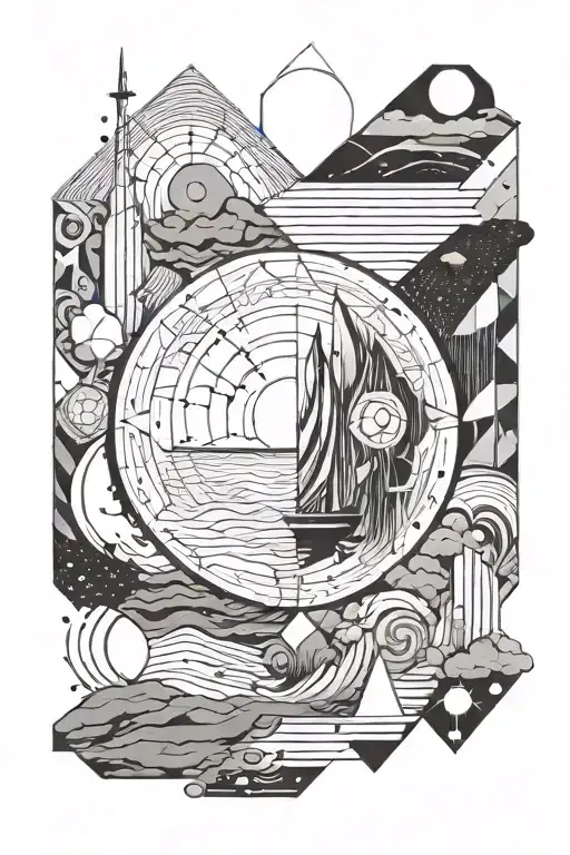 Walks on the stone, runs to the ocean, pearl of the sun i love you tattoo design idea