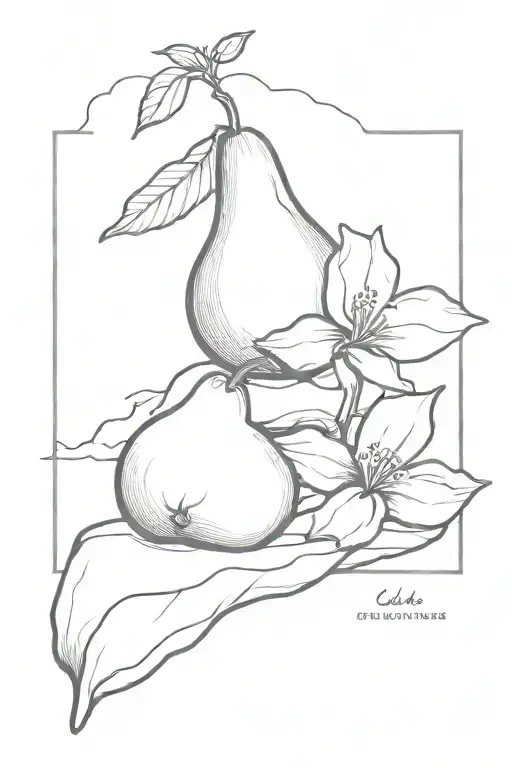 I would like to create a tattoo that represents a part of a song that says: 'Walks on the stone, runs to the ocean, pear tattoo design idea