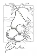 I would like to create a tattoo that represents a part of a song that says: 'Walks on the stone, runs to the ocean, pear tattoo design idea