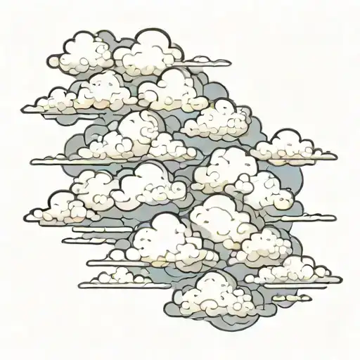 Japanese clouds tattoo design idea