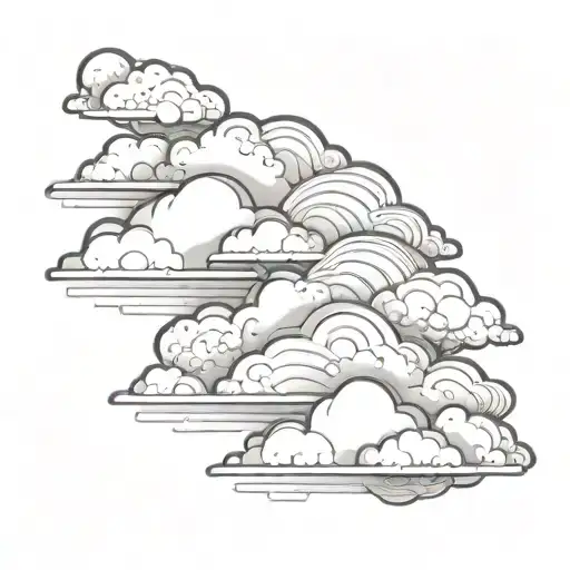 Japanese clouds tattoo design idea