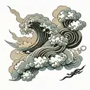 Japanese clouds tattoo design idea