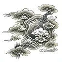 Japanese clouds tattoo design idea