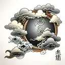 Japanese clouds tattoo design idea