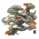 Japanese clouds tattoo design idea