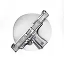 Glock with extended clip tattoo design idea