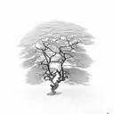 acacia tree with roots tattoo design idea