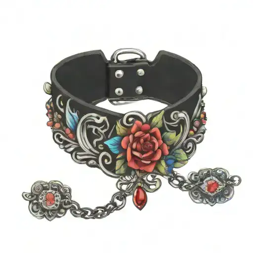 choker with jewels tattoo design idea