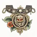 choker with moons tattoo design idea