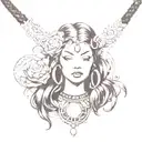 choker with moons tattoo design idea