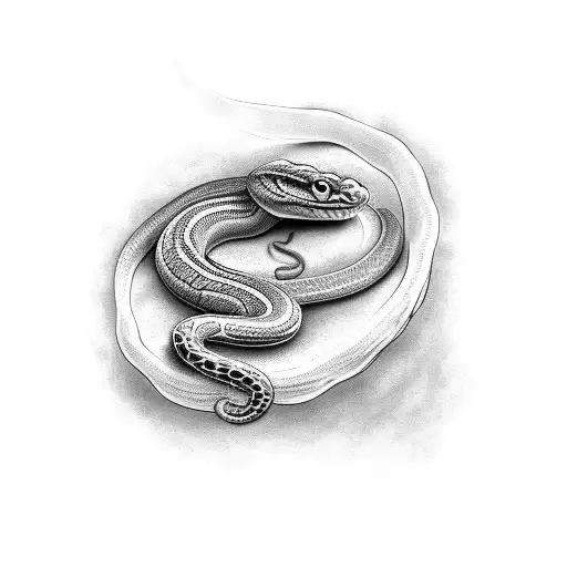 snake wrapped around arm with 3 Lillies tattoo design idea