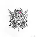 dreamcatcher, wolf, mountain, trees, roses, peacock feather, and a compass tattoo design idea