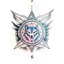 dreamcatcher, wolf, mountain, trees, roses, peacock feather, and a compass tattoo design idea