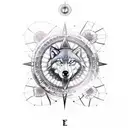 dreamcatcher, wolf, mountain, trees, roses, peacock feather, and a compass tattoo design idea