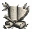 A tattoo representing the passion for art teaching, incorporating elements of books and pencils tattoo design idea