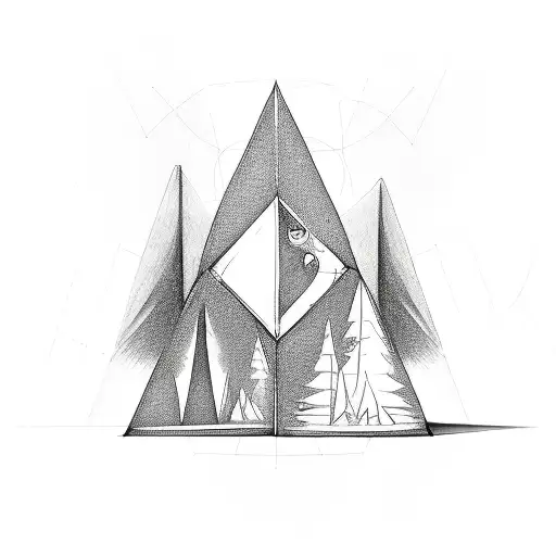 triangle family simple tattoo design idea