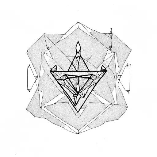 triangle family simple tattoo design idea