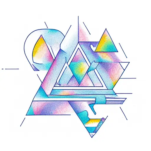 triangle family simple tattoo design idea