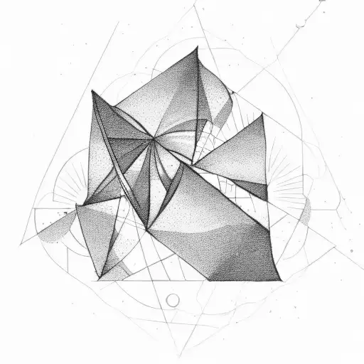 triangle family simple tattoo design idea