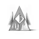 triangle family simple tattoo design idea