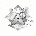 triangle family simple tattoo design idea