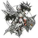 Evangelion Satan goth cyborg gemini tattoo design idea