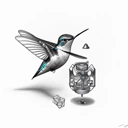 innovator with a hummingbird companion tattoo design idea
