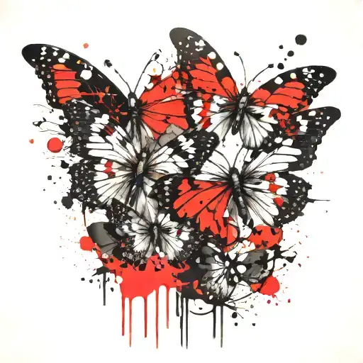 butterflies flying tattoo design idea